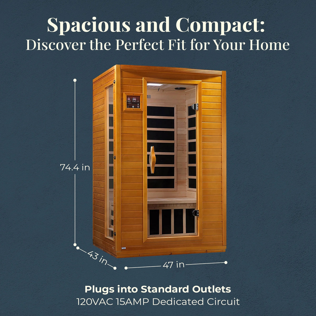 Andora 2-Person Low EMF FAR Infrared Sauna, Canadian Hemlock
