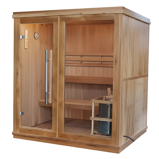Charleston 4-Person Indoor Traditional Sauna Double Bench