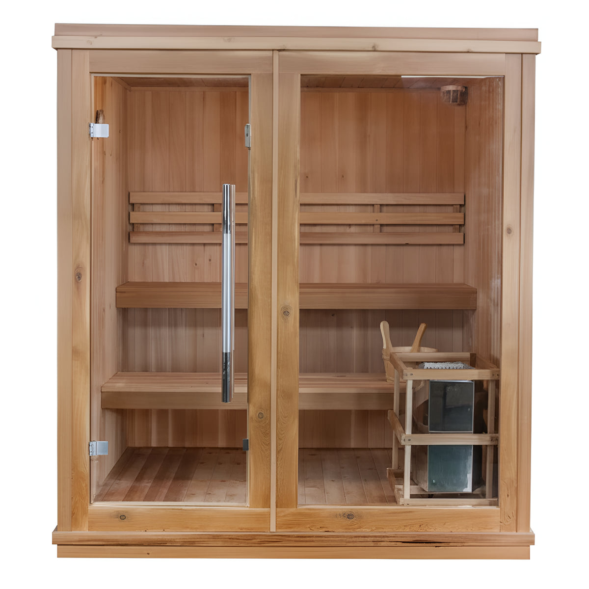 Charleston 4-Person Indoor Traditional Sauna Double Bench